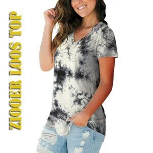 👕 ZIOOER Womens Tops Dressy Casual Loose Summer Floral Printed Blouses V-Neck